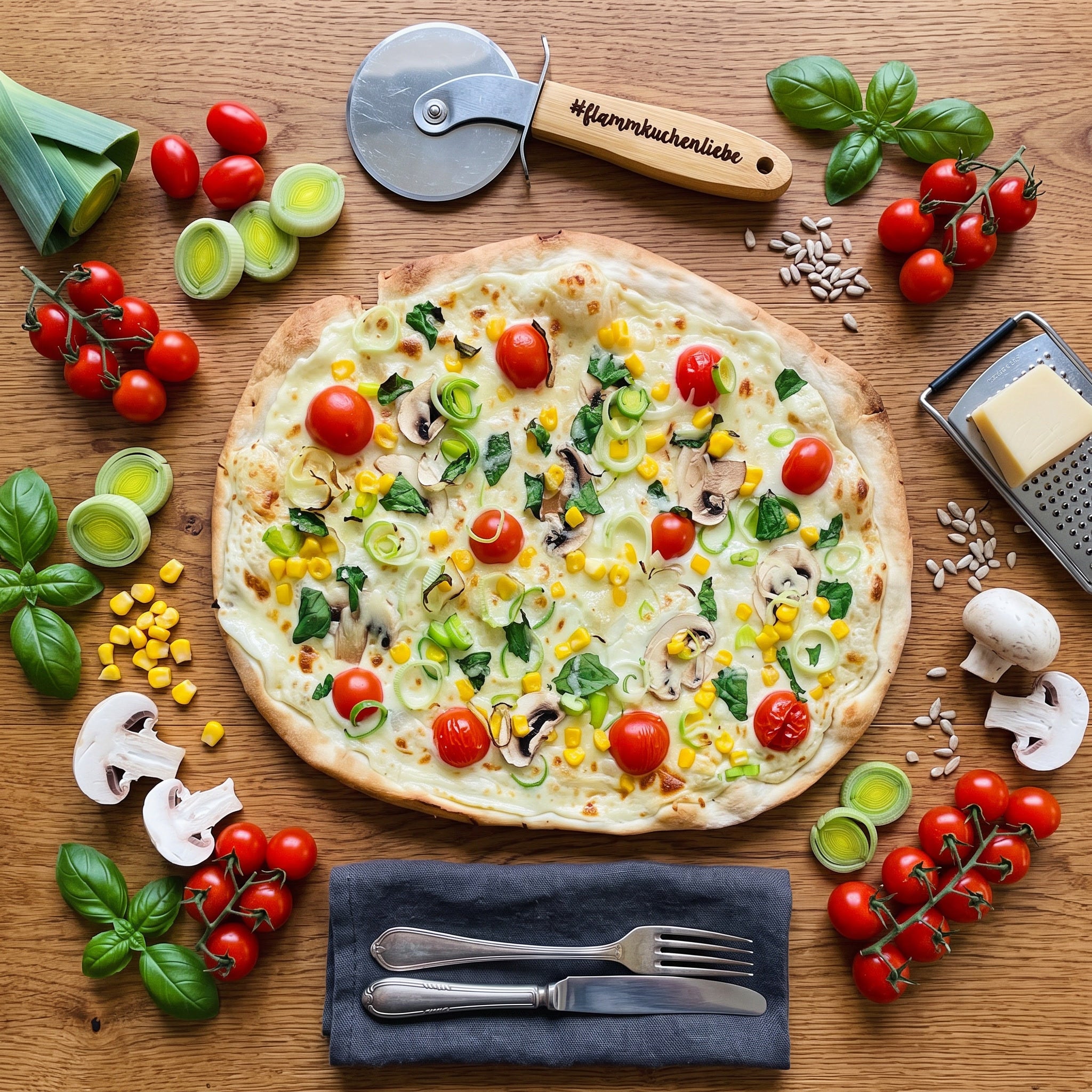 "Quer durch den Garten" (vegetarisch) von Marianne's Flammkuchen